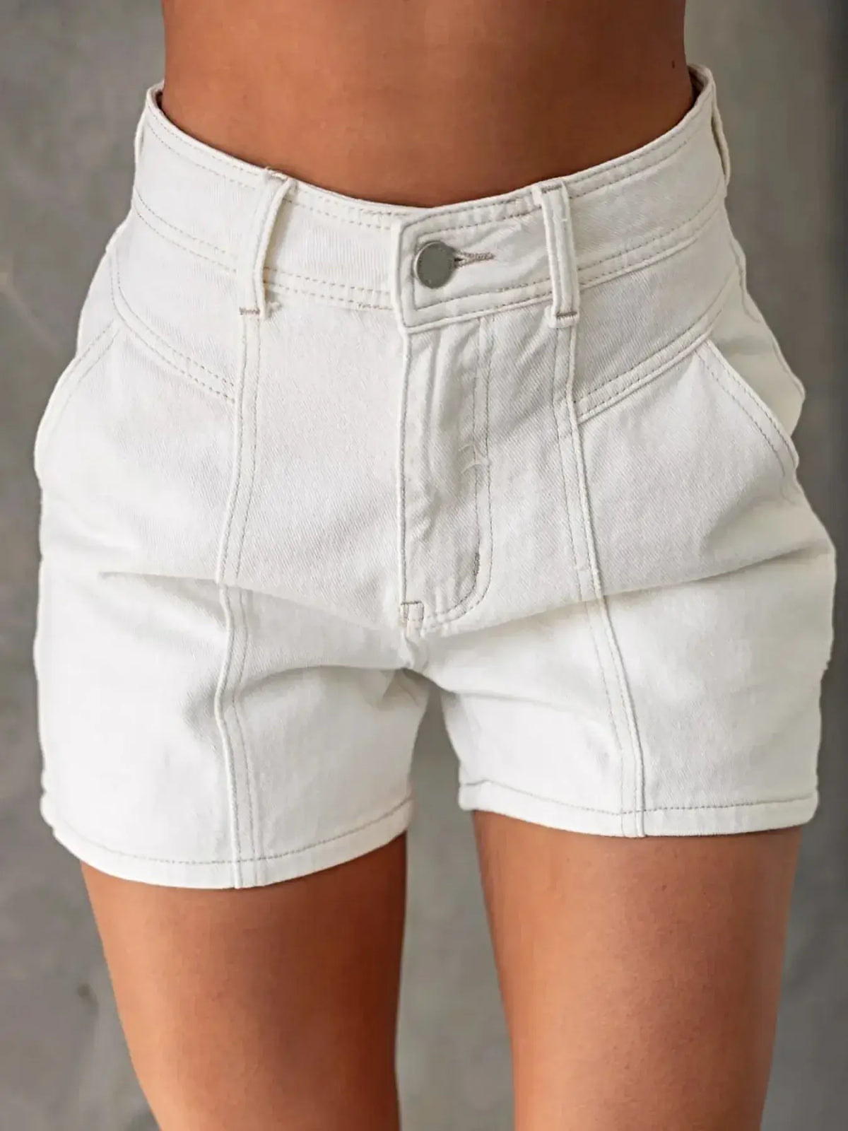 Sleeveless Button-Up Top and Shorts Denim Set -