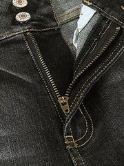 High Waist Distressed Straight Leg Jeans -