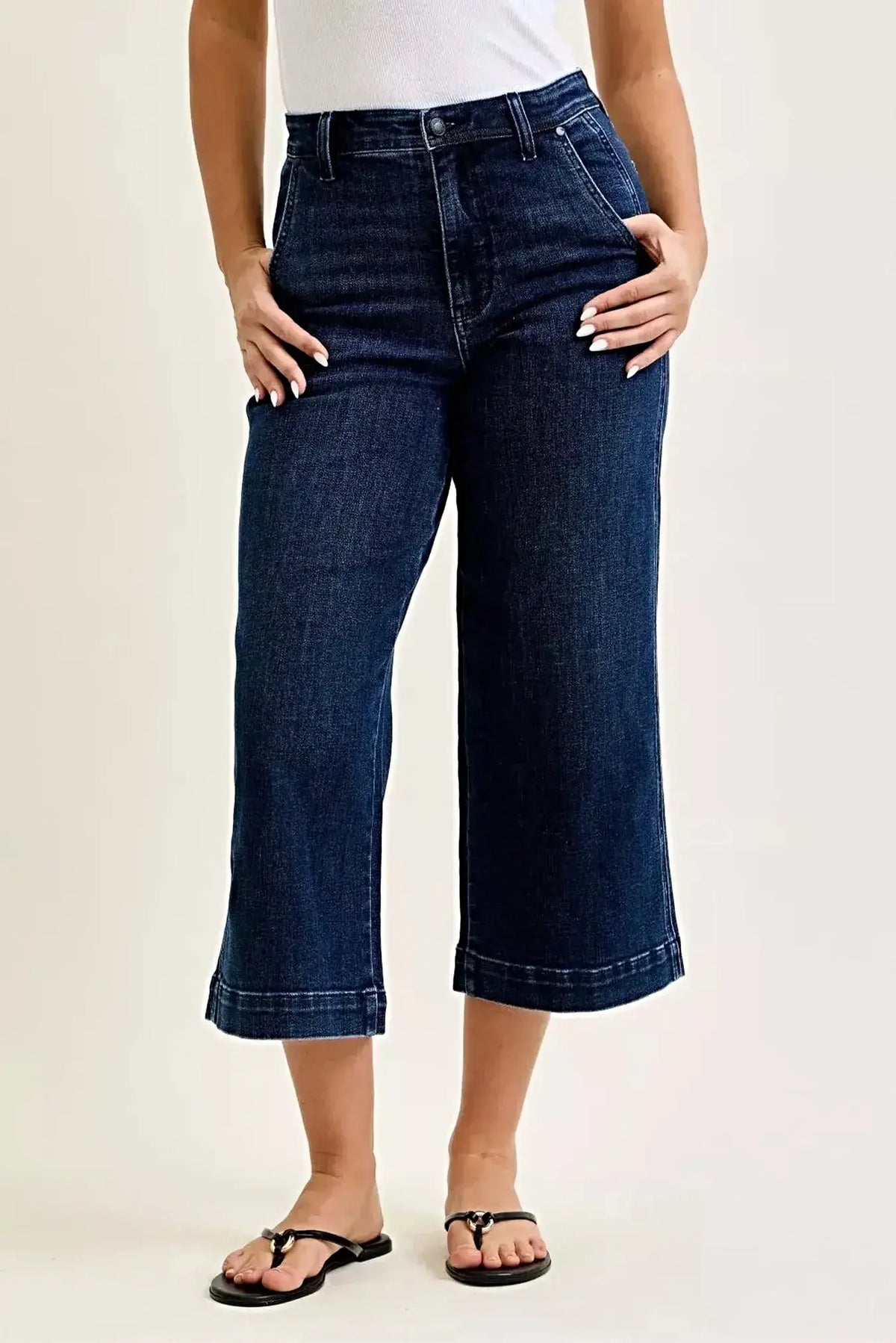 Judy Blue High Waist Ankle Wide Jeans -