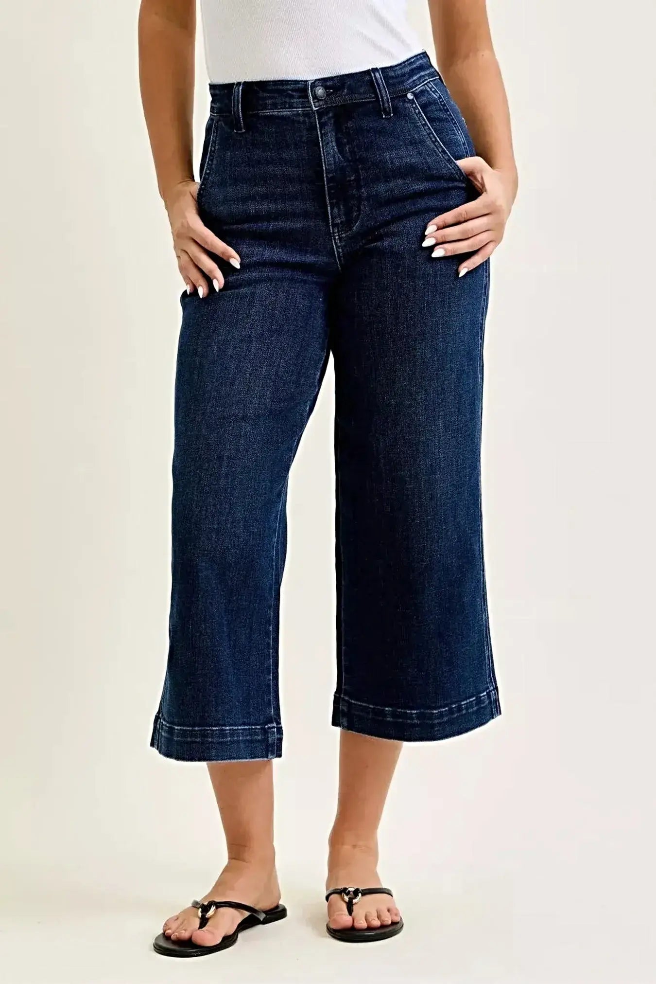 Judy Blue High Waist Ankle Wide Jeans -