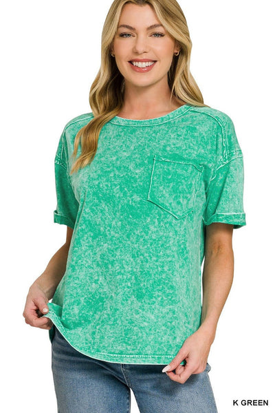 Zenana Halo Washed Relaxed Fit Tee -