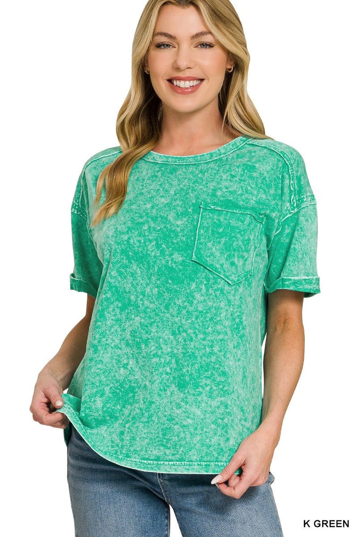 Zenana Halo Washed Relaxed Fit Tee -