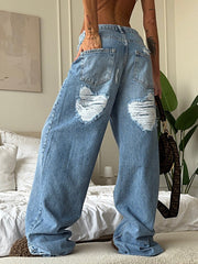 Wide Leg Washed Jeans -