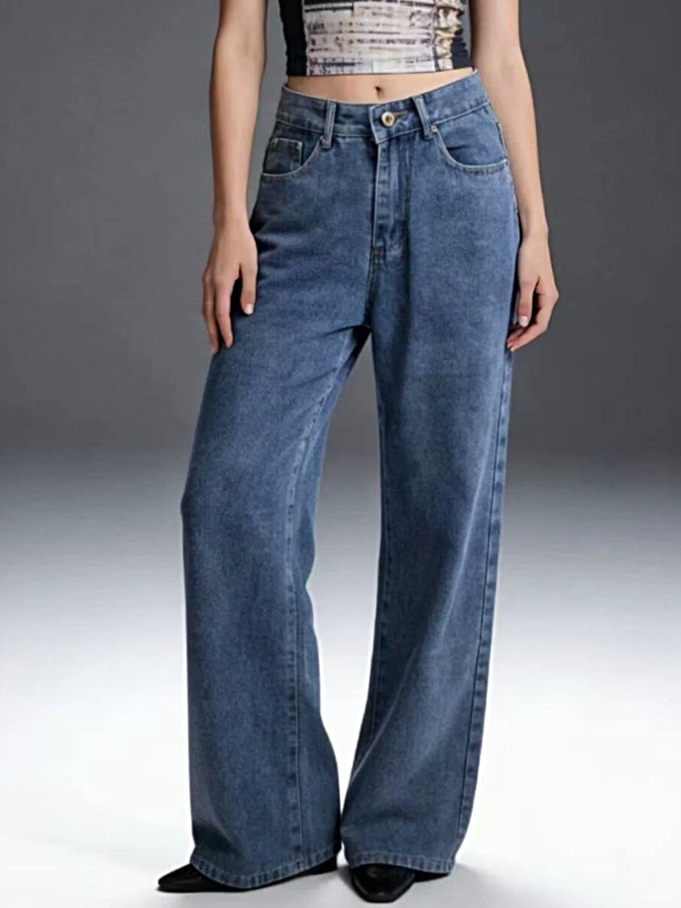 Bow Back Wide Leg Jeans -