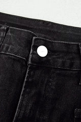 Frayed Cropped Straight Jeans -