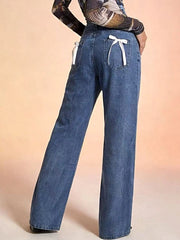 Bow Back Wide Leg Jeans -