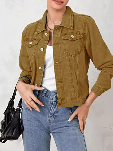Button Up Long Sleeve Denim Jacket -