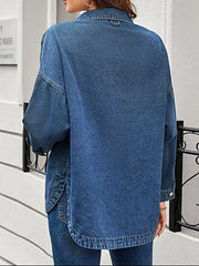 Casual Button Up Loose Fit Denim Jacket -