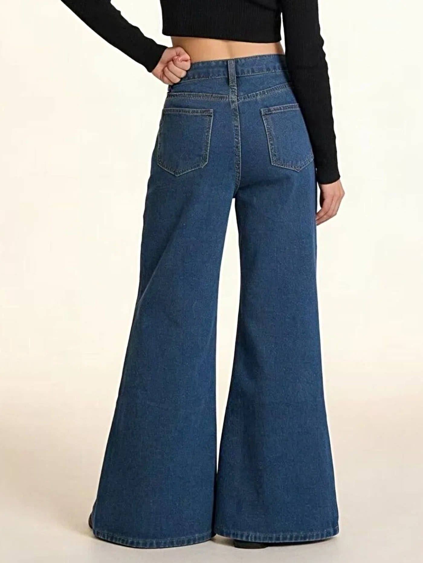High-Waisted Flare Leg Jeans -