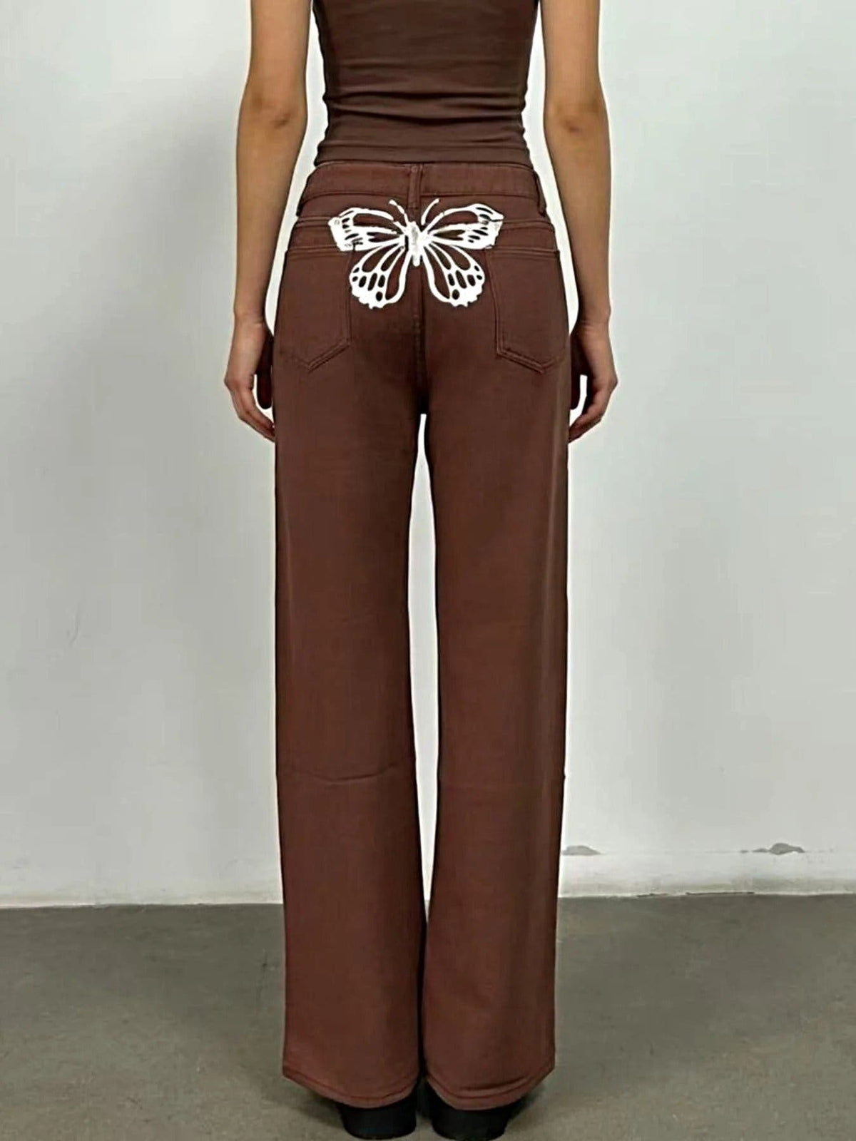 Butterfly Back Wide Leg Jeans -
