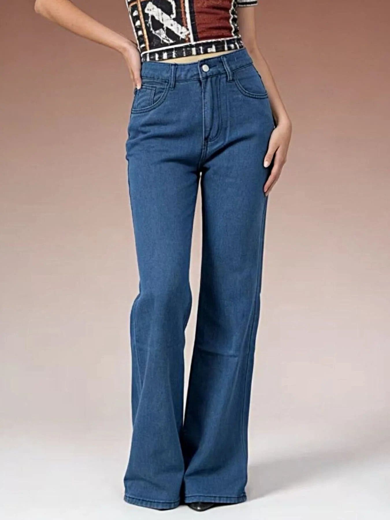 Butterfly Back Wide Leg Jeans -