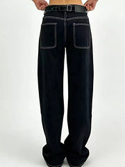 Wide Leg Washed Jeans -