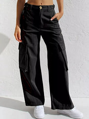 High-Waisted Wide Leg Cargo Jeans -
