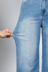 Distressed Detail Tummy Control Raw Hem Jeans -
