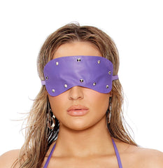 Leather blindfold with studs. - accessory