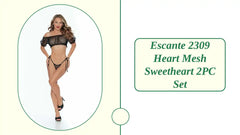 Escante 2309 Heart Mesh Sweetheart 2PC Set by@Outfy