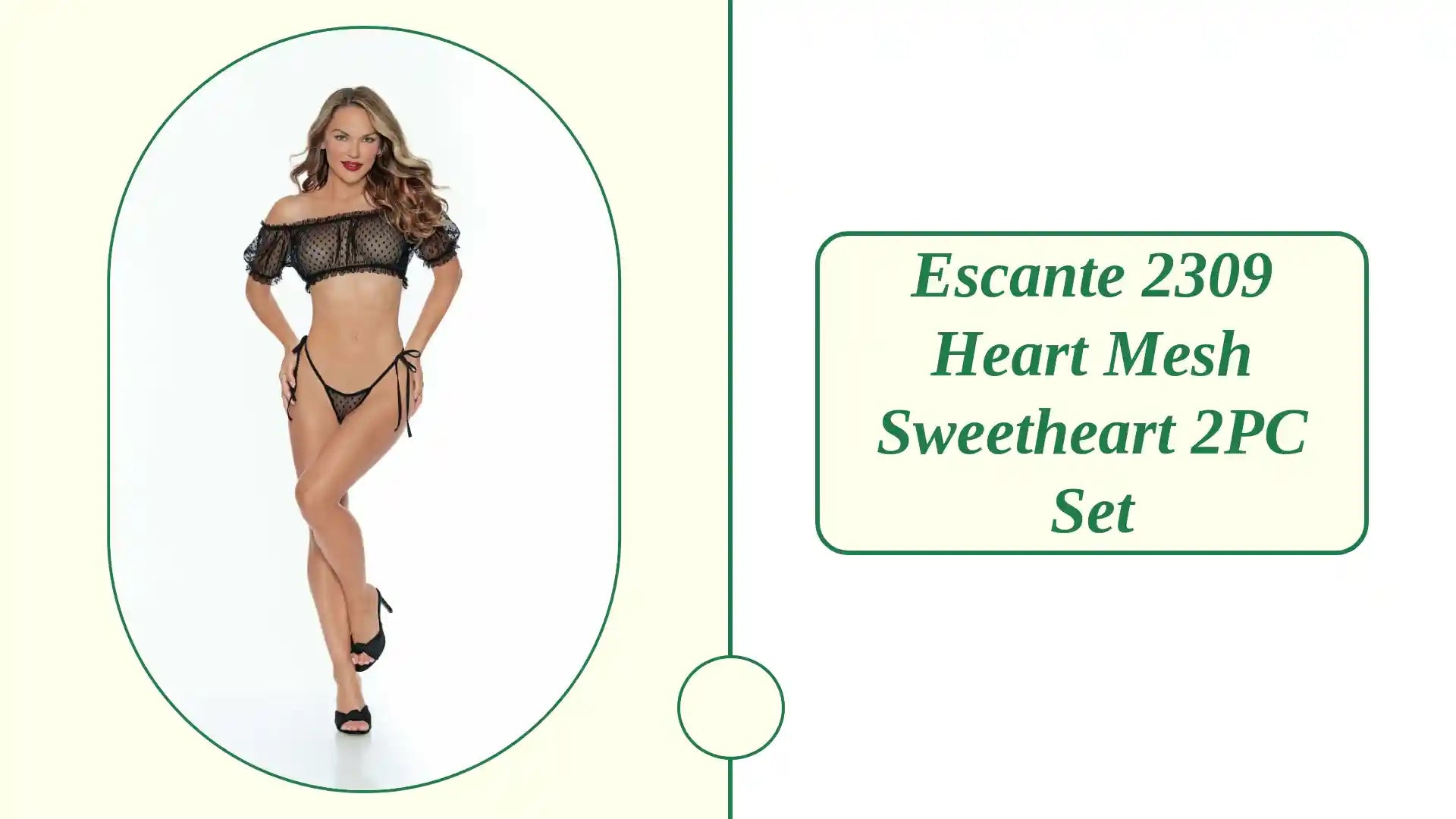 Escante 2309 Heart Mesh Sweetheart 2PC Set by@Outfy