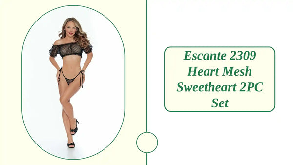 Escante 2309 Heart Mesh Sweetheart 2PC Set by@Outfy