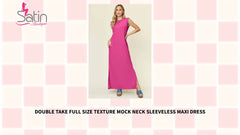 Double Take Full Size Texture Mock Neck Sleeveless Maxi Dress by@Outfy