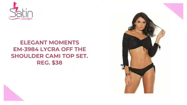 Elegant Moments EM-3984 Lycra Off the Shoulder Cami Top Set. Reg. $38 by@Outfy