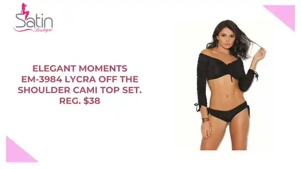 Elegant Moments EM-3984 Lycra Off the Shoulder Cami Top Set. Reg. $38 by@Outfy