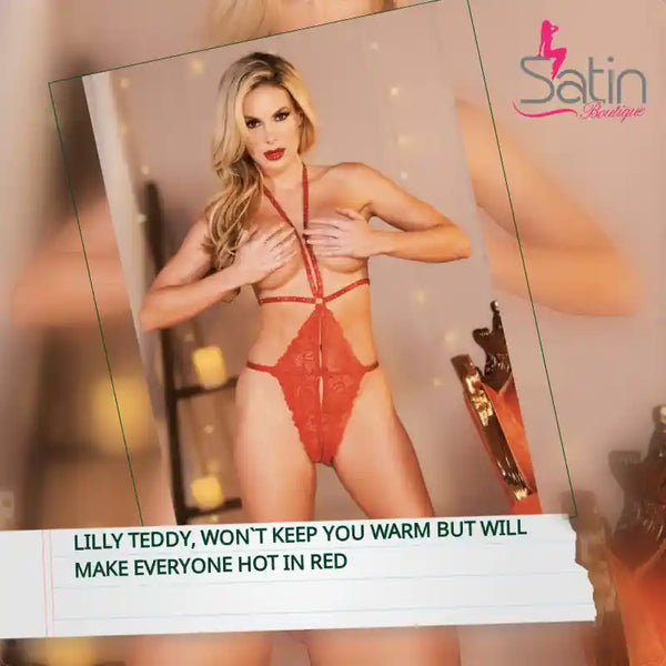 Lilly Teddy, won`t keep you warm but will make everyone hot in Red by@Outfy