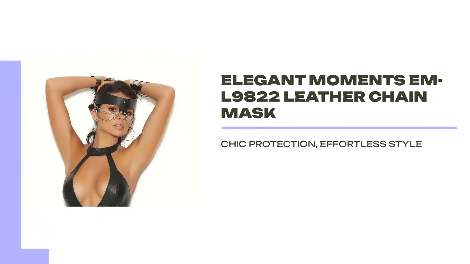 Elegant Moments EM-L9822 Leather Chain Mask by@Outfy
