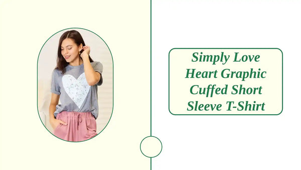 Simply Love Heart Graphic Cuffed Short Sleeve T-Shirt by@Outfy