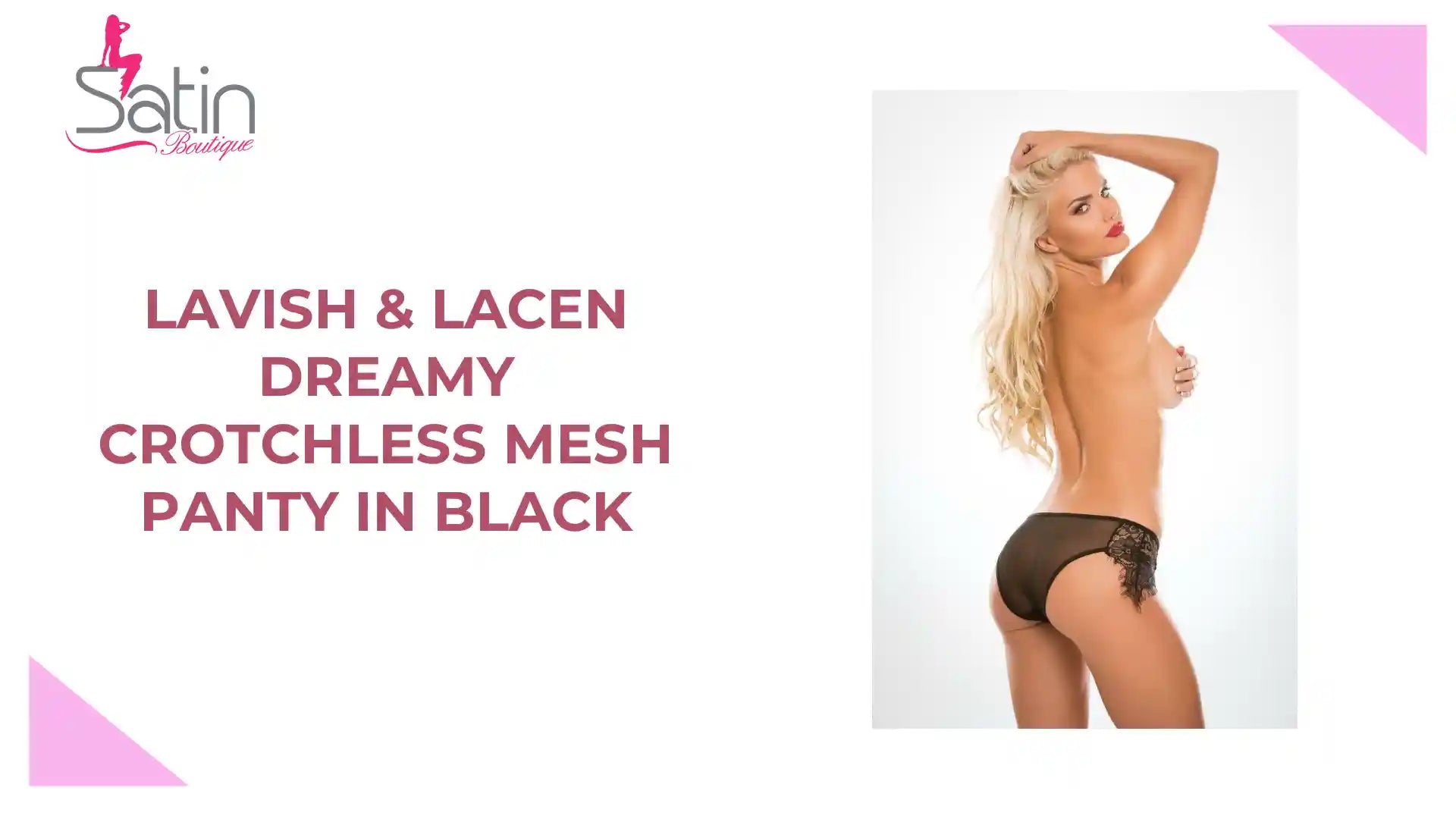 lavish &amp; lacen Dreamy crotchless mesh panty in Black by@Outfy