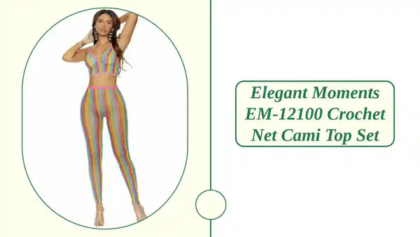 Elegant Moments EM-12100 Crochet Net Cami Top Set by@Outfy