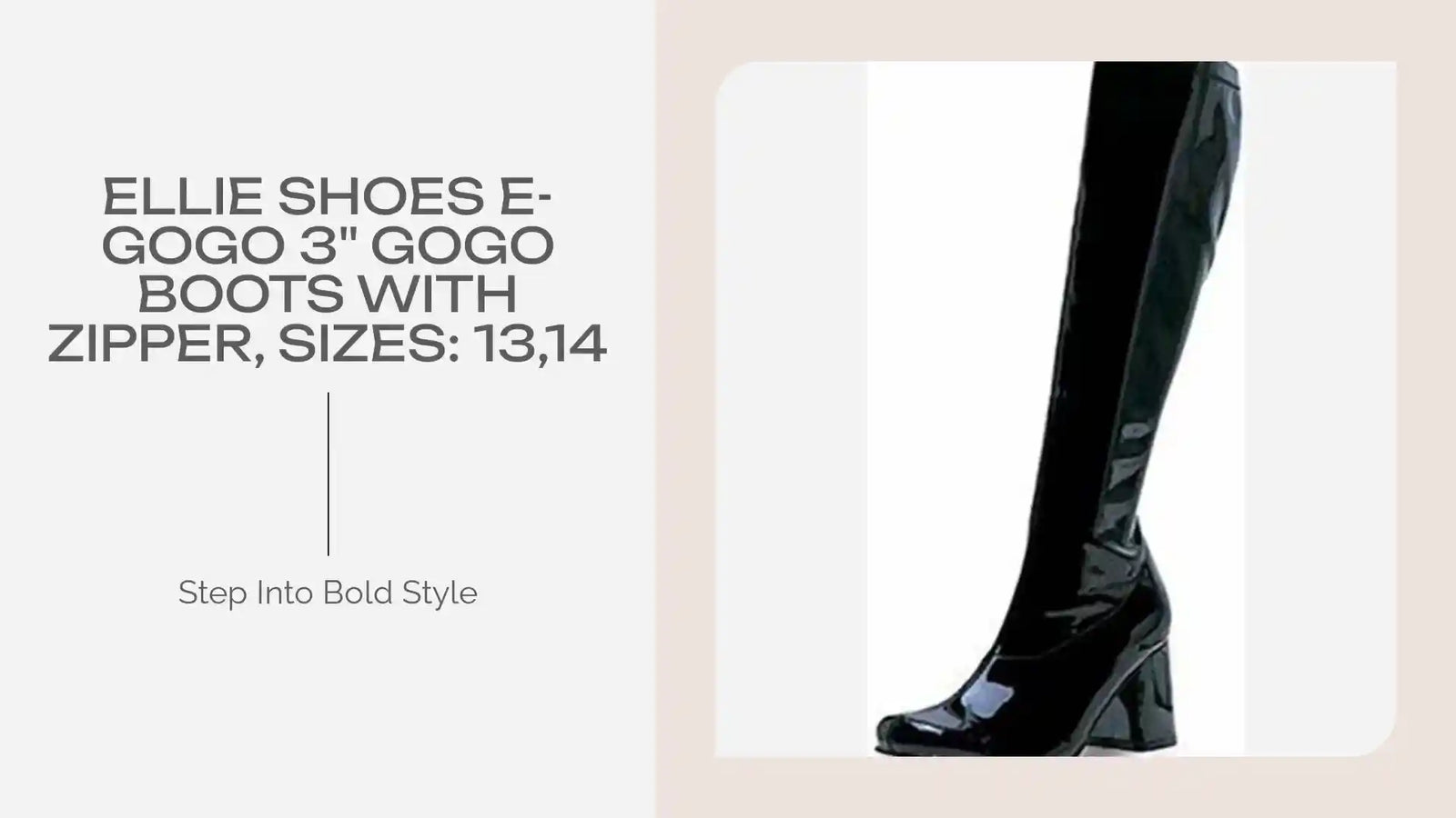 Ellie Shoes E-GOGO 3&quot; Gogo Boots with Zipper, Sizes: 13,14 by@Outfy