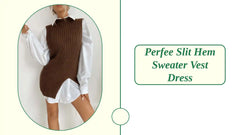 Perfee Slit Hem Sweater Vest Dress by@Outfy