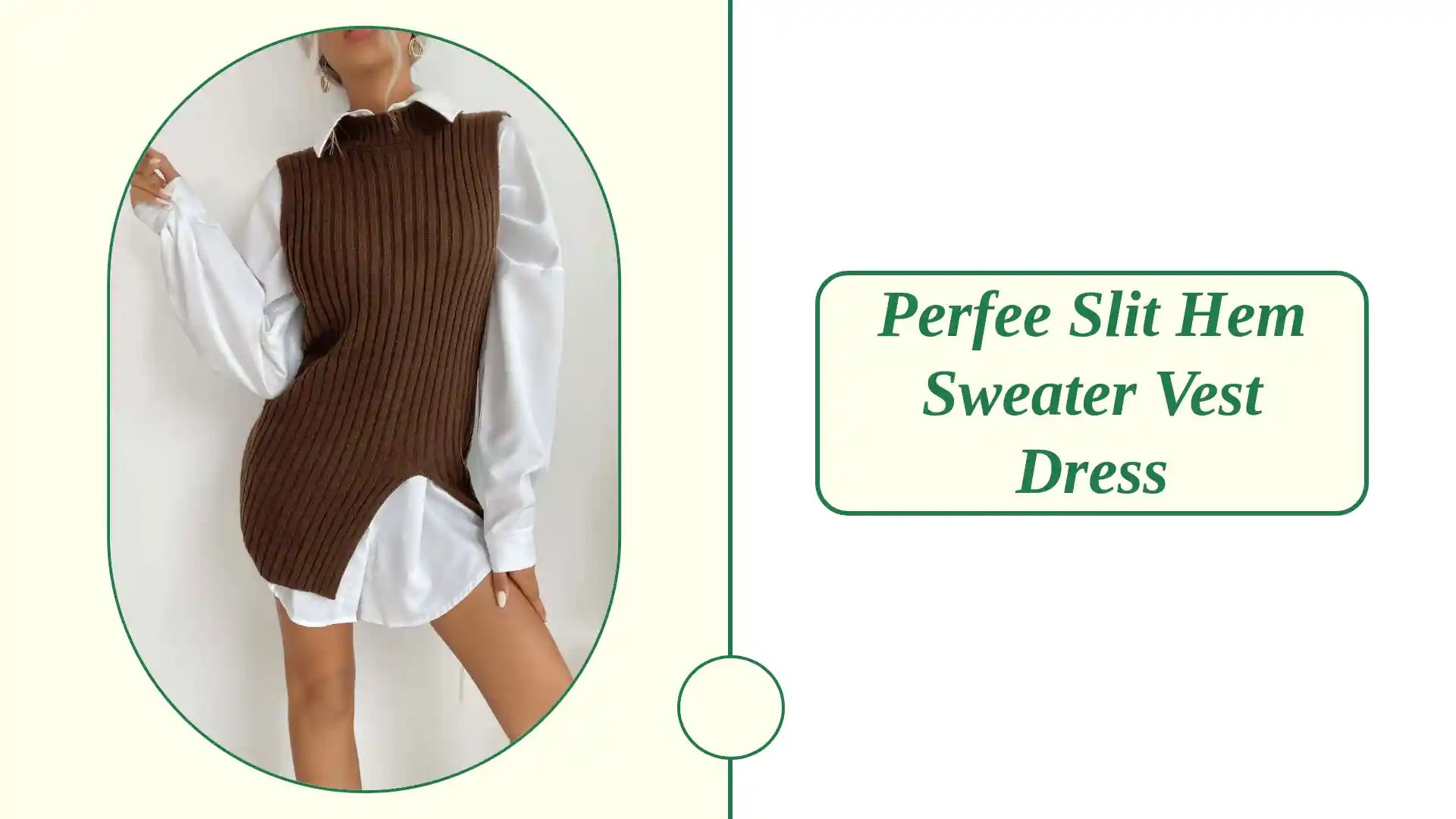 Perfee Slit Hem Sweater Vest Dress by@Outfy