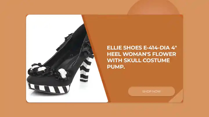 Ellie Shoes E-414-Dia 4&quot; Heel Woman&#039;s Flower with Skull Costume Pump. by@Outfy