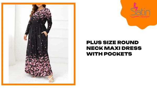 Plus Size Round Neck Maxi Dress with Pockets by@Outfy