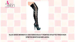 Дамски ботуши Ellie Shoes E-609-Ferocious 6" с остри стилети и високи еластични връзки отстрани. от @Outfy