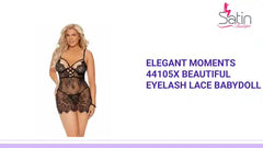Elegant Moments 44105X Beautiful Eyelash Lace Babydoll by@Outfy