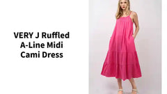 VERY J Ruffled A-Line Midi Cami Dress by@Outfy