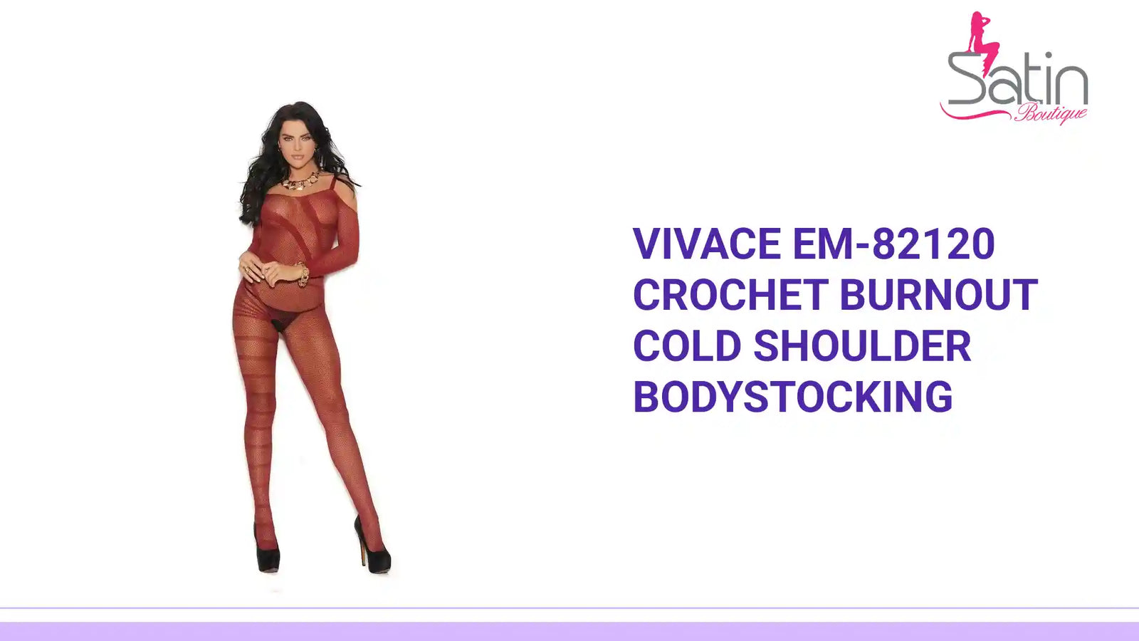 Vivace EM-82120 Crochet Burnout Cold Shoulder Bodystocking by@Outfy