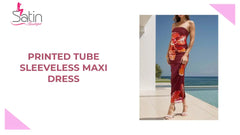 Printed Tube Sleeveless Maxi Dress by@Outfy