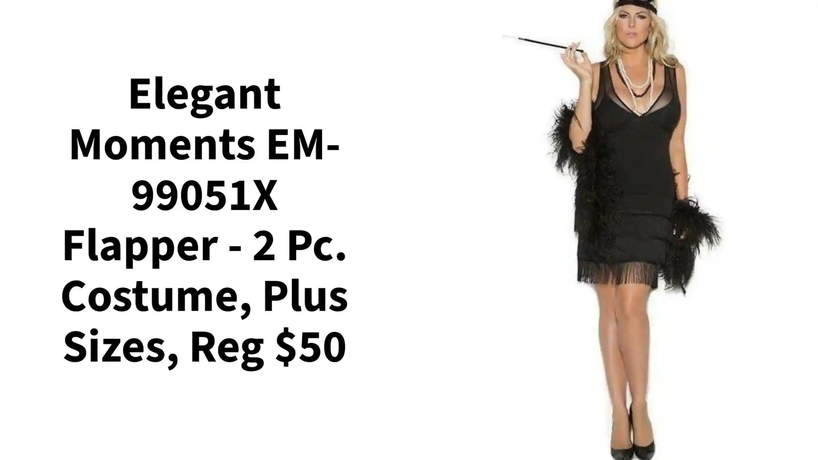 Elegant Moments EM-99051X Flapper - 2 pc. costume, Plus Sizes, Reg $50 by@Outfy