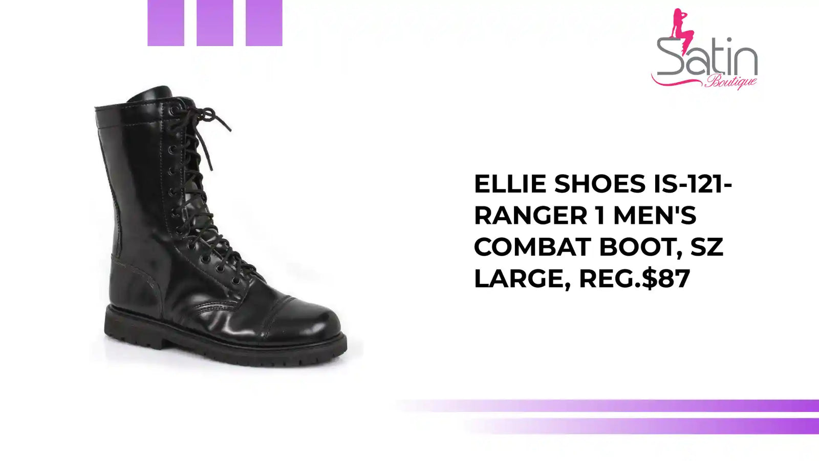 Ellie Shoes IS-121-Ranger 1 Men&#039;s Combat Boot, Sz Large, Reg.$87 by@Outfy