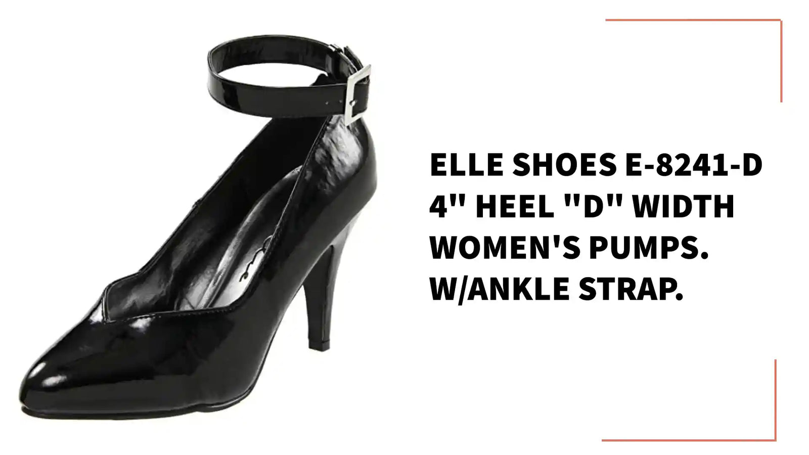 Elle Shoes E-8241-D 4&quot; Heel &quot;D&quot; Width Women&#039;s Pumps. W/Ankle Strap. by@Outfy