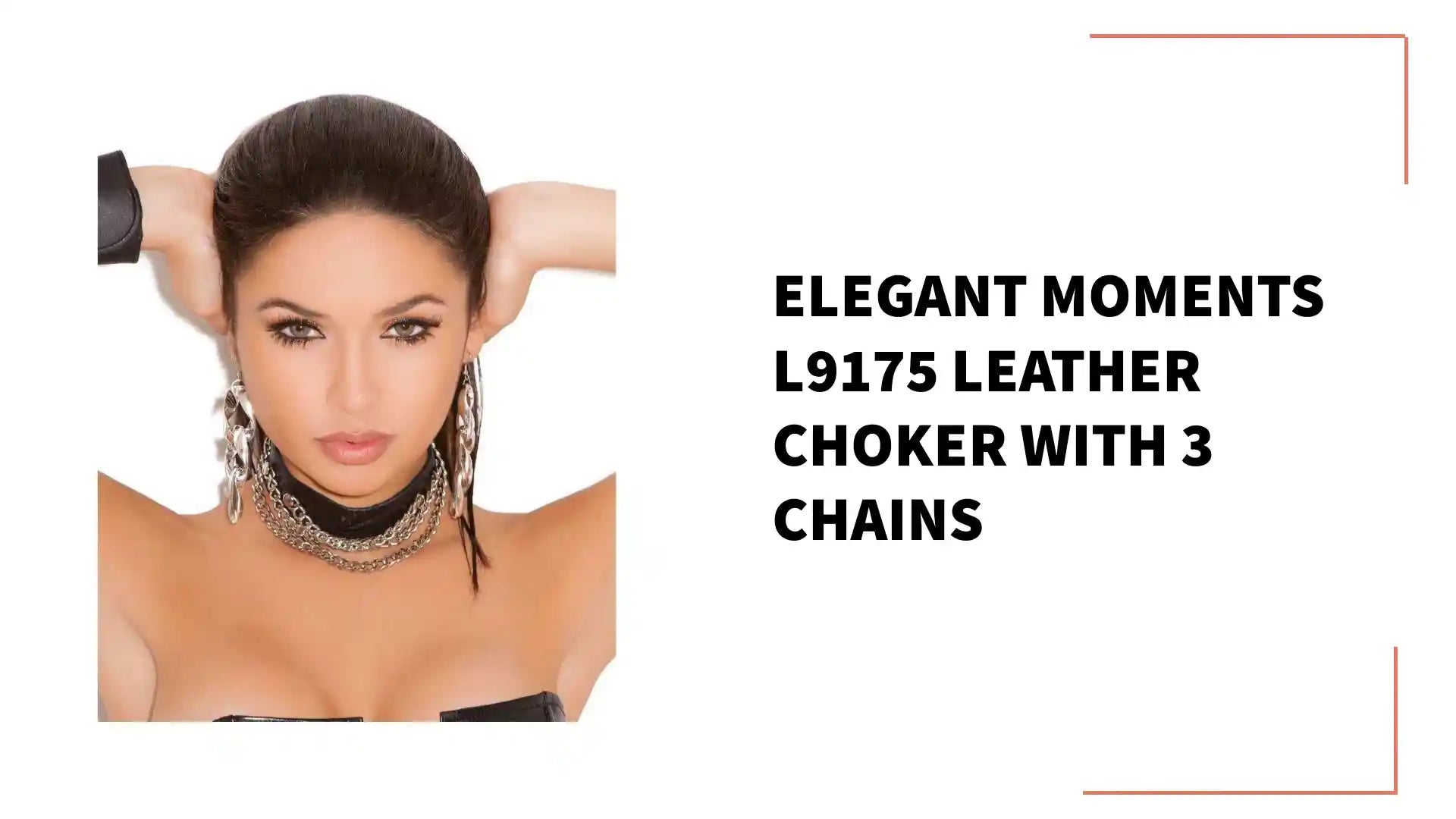 Elegant Moments L9175 Leather choker with 3 chains by@Outfy