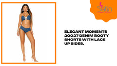 Elegant Moments 20027 Denim Booty shorts with lace up sides. by@Outfy