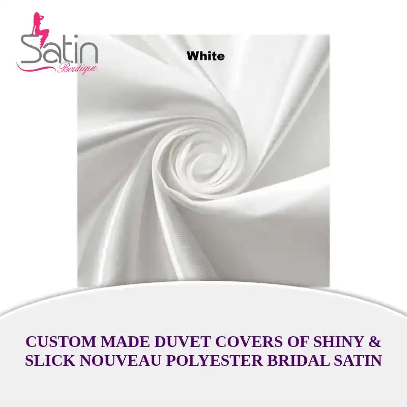 Custom Made DUVET COVERS of Shiny &amp; Slick Nouveau Polyester Bridal Satin by@Outfy