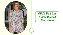 ODDI Full Size Floral Ruched Mini Dress by@Outfy