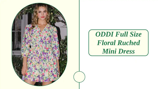 ODDI Full Size Floral Ruched Mini Dress by@Outfy
