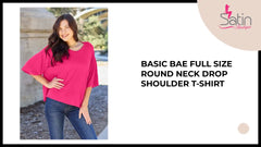 Basic Bae Full Size Round Neck Drop Shoulder T-Shirt by@Outfy