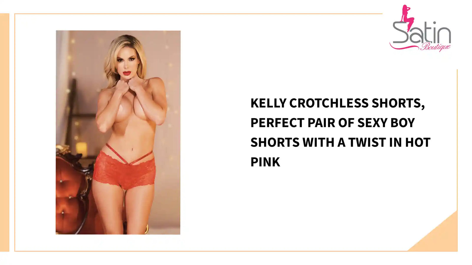 Kelly Crotchless Shorts, perfect pair of sexy boy shorts with a twist in Hot Pink by@Outfy